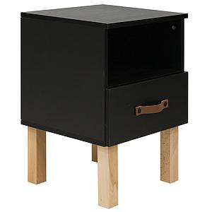 Table de nuit FLORIS Bopita Noir Mat-Naturel