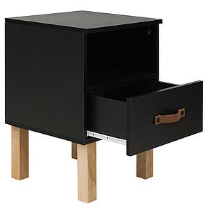 Table de nuit FLORIS Bopita Noir Mat-Naturel