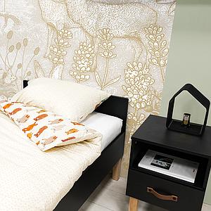 Table de nuit FLORIS Bopita Noir Mat-Naturel