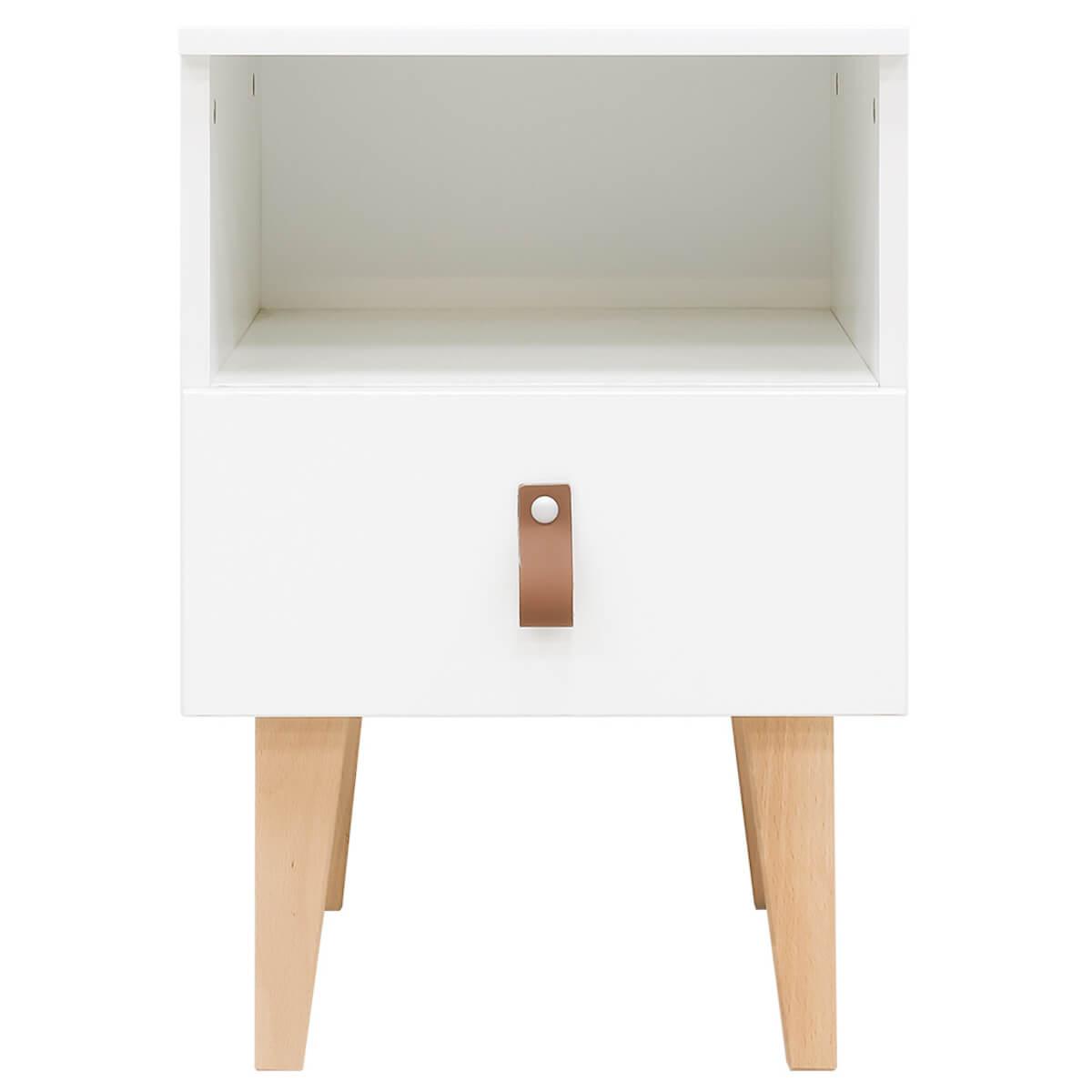 Table de nuit INDY Bopita blanc-naturel