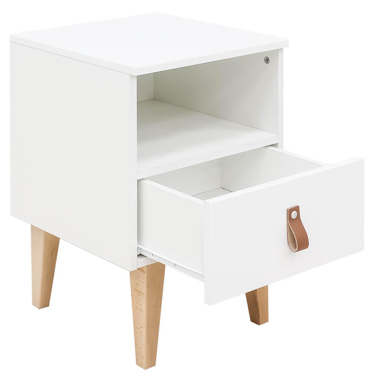Table de nuit INDY Bopita blanc-naturel