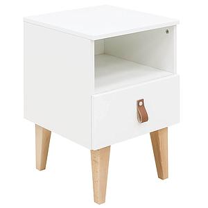 Table de nuit INDY Bopita blanc-naturel