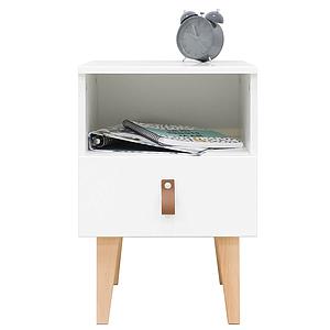 Table de nuit INDY Bopita blanc-naturel