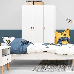 Table de nuit INDY Bopita blanc-naturel