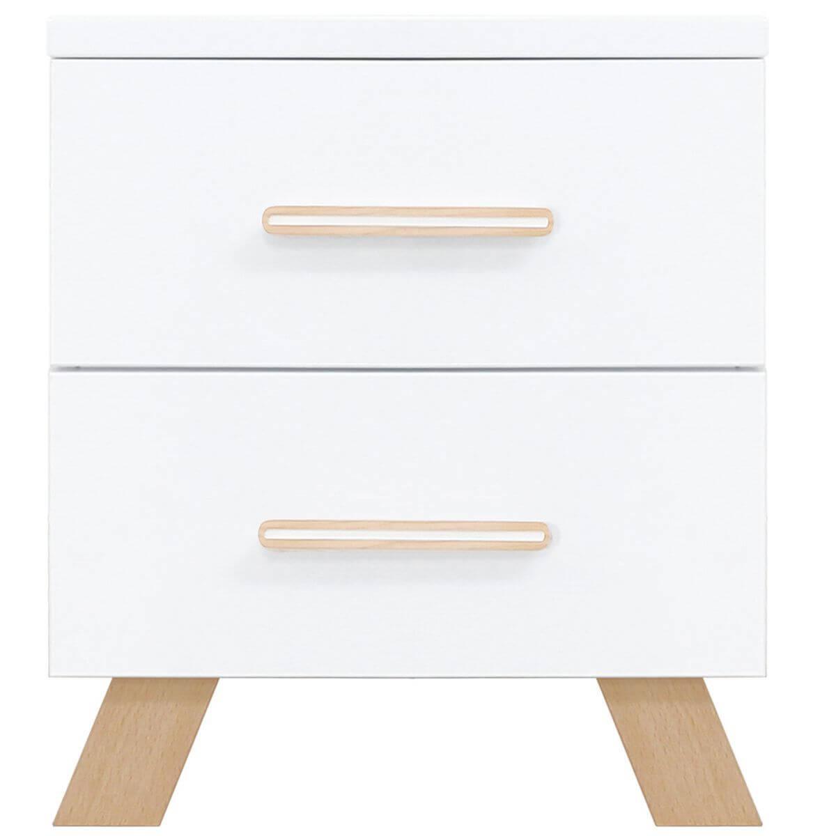 Table de nuit LISA Bopita blanc-naturel 