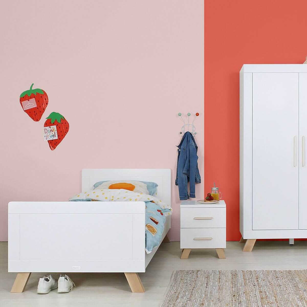 Table de nuit LISA Bopita blanc-naturel 