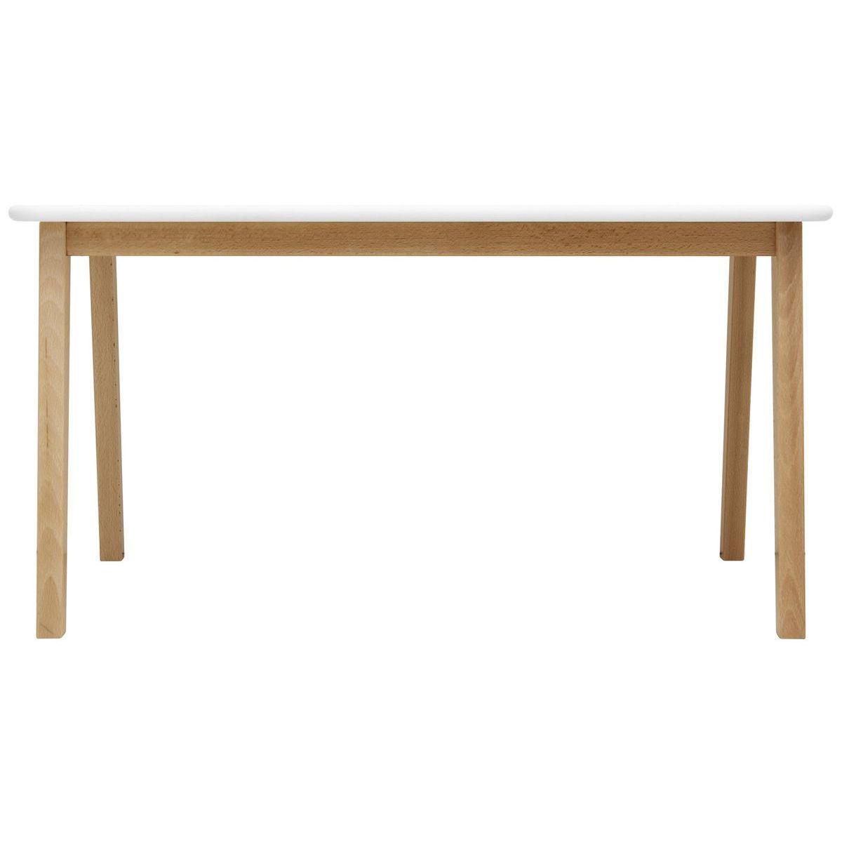 Table enfant 55x95cm IVAR Bopita blanc-naturel