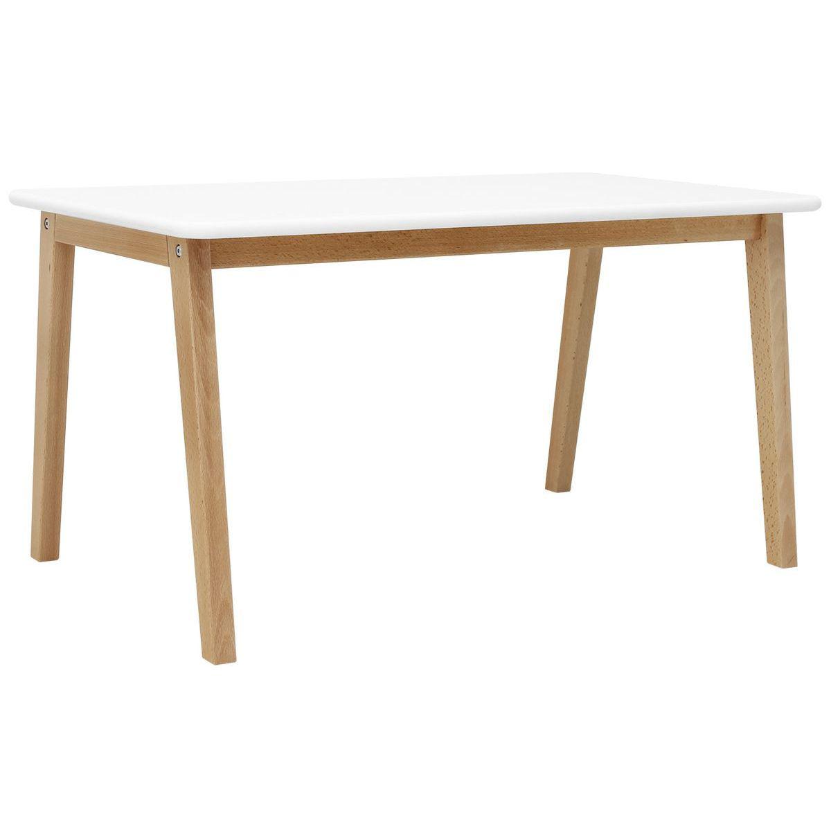 Table enfant 55x95cm IVAR Bopita blanc-naturel
