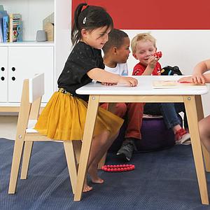 Table enfant 55x95cm IVAR Bopita blanc-naturel