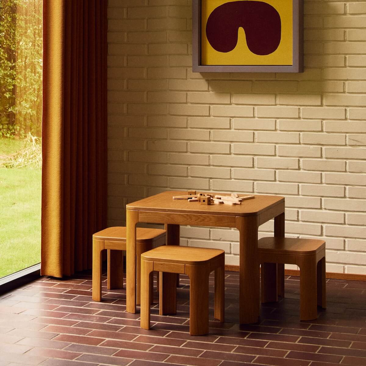 Table enfant petit NOVA Flexa oak veneer plywood