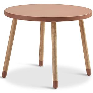 Table enfant ronde 60cm DOTS Flexa chêne-cherry