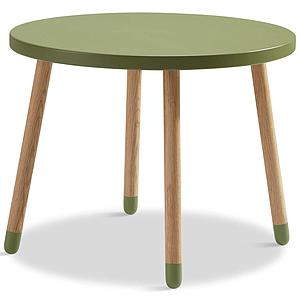 Table enfant ronde 60cm DOTS Flexa chêne-kiwi