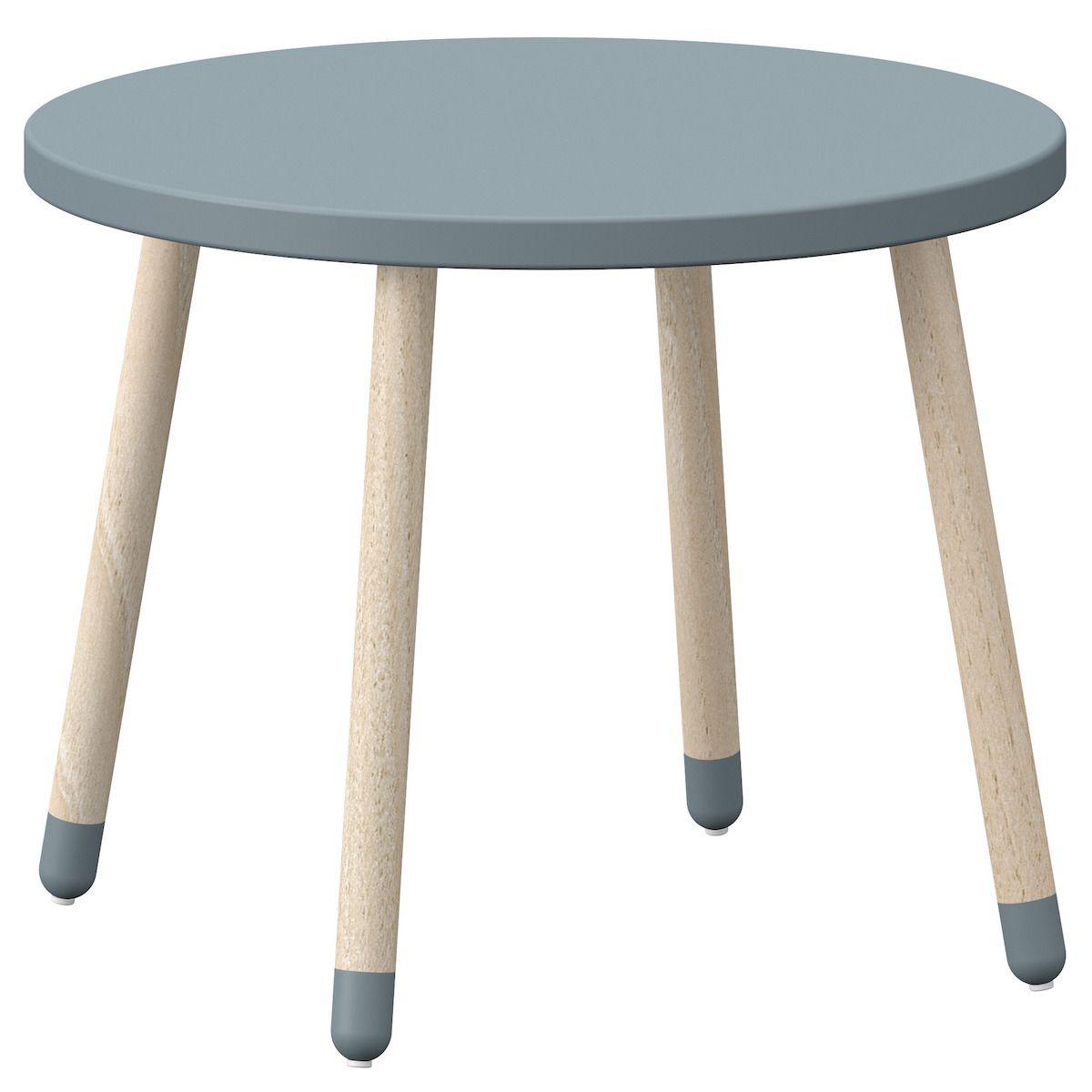 Table enfant ronde 60cm DOTS Flexa frêne bleu
