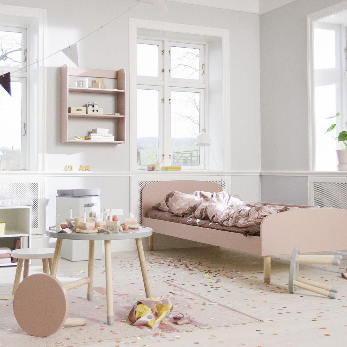Table enfant ronde 60cm DOTS Flexa frêne bleu