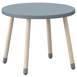 Table enfant ronde 60cm DOTS Flexa frêne bleu