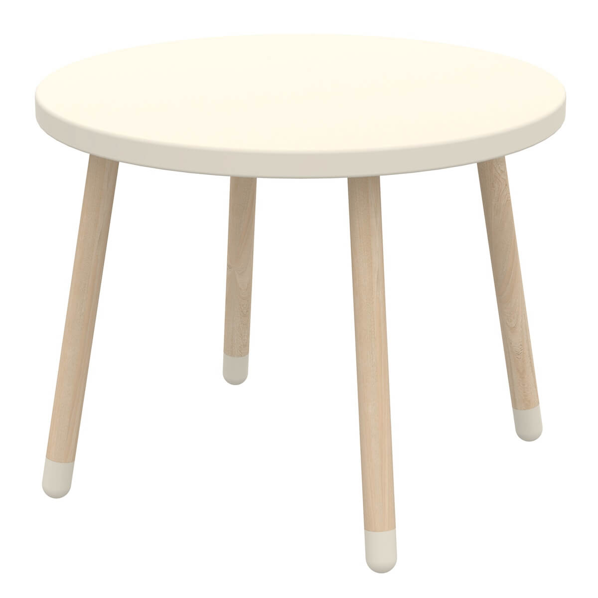 Table enfant ronde 60cm DOTS Flexa frêne-cream