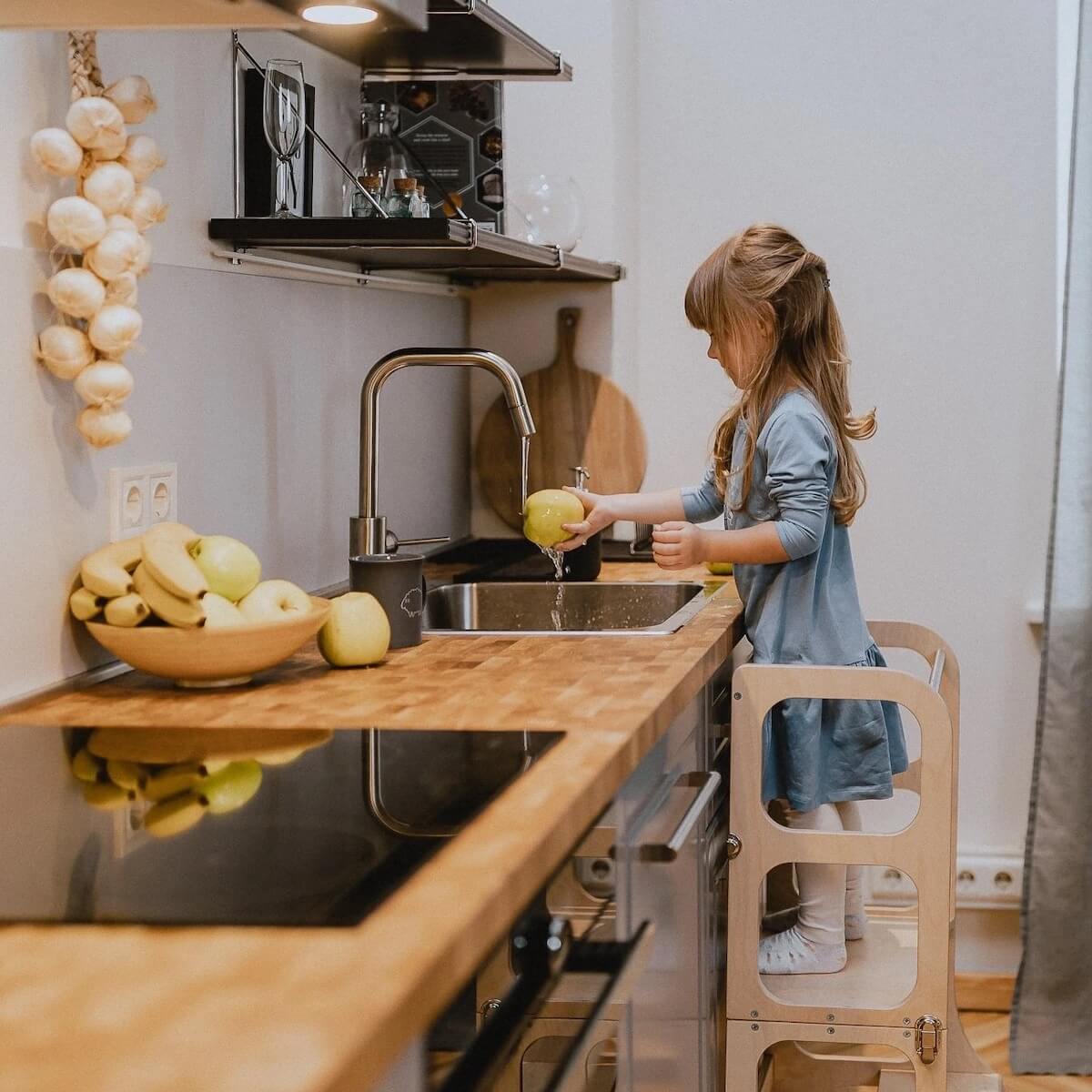 Table-tour d'appentissage STEP'n'SIT Ette Tete bois argent