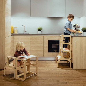 Table-tour d'appentissage STEP'n'SIT Ette Tete bois argent