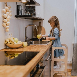 Table-tour d'appentissage STEP'n'SIT Ette Tete bois argent