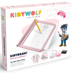 Tablette portable 2en1 A4 KIDYDRAW-PRO Kidywolf pink