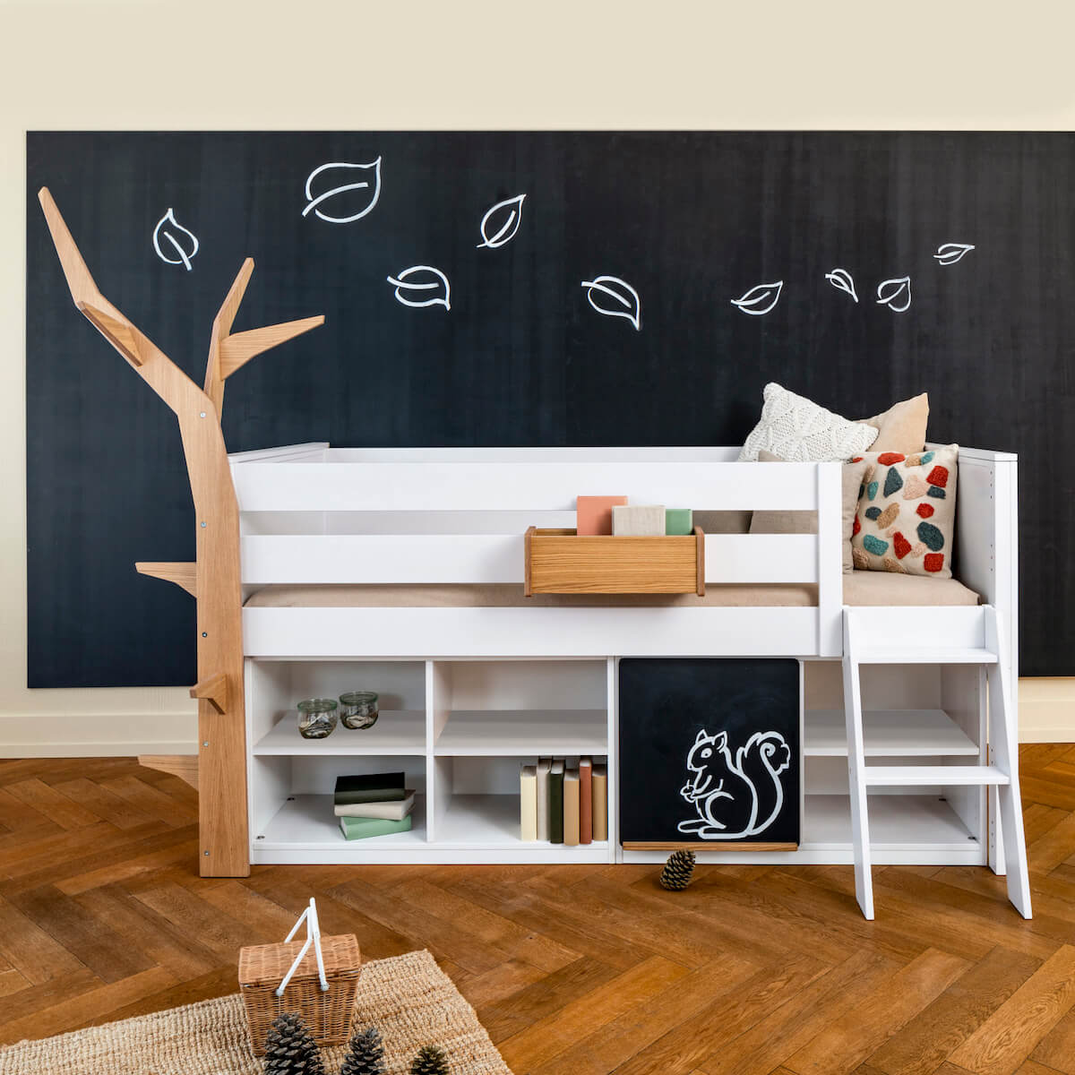 Tablettes étagères 2pc. KASVA aggloméré blanc laqué