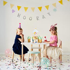 Tabouret enfant 30cm DOTS Flexa chêne-blueberry