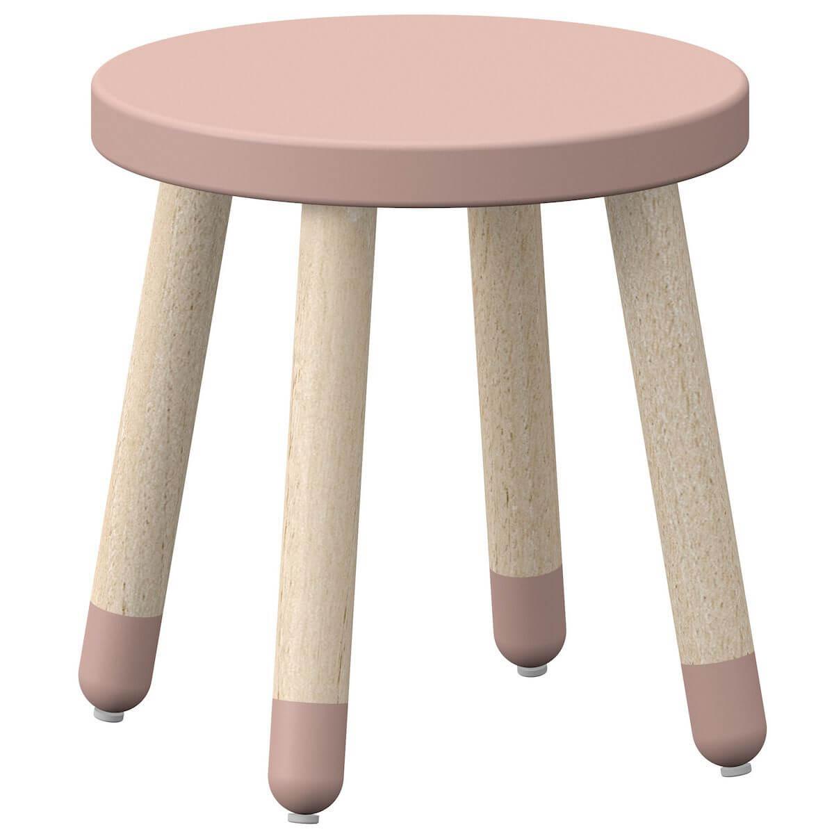 Tabouret enfant 30cm DOTS Flexa chêne rose