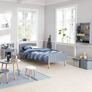 Tabouret enfant 30cm DOTS Flexa frêne-bleu