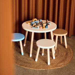 Tabouret enfant 30cm DOTS Flexa frêne-blue skies