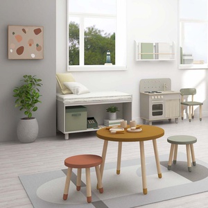 Tabouret enfant 30cm DOTS Flexa frêne-Blush
