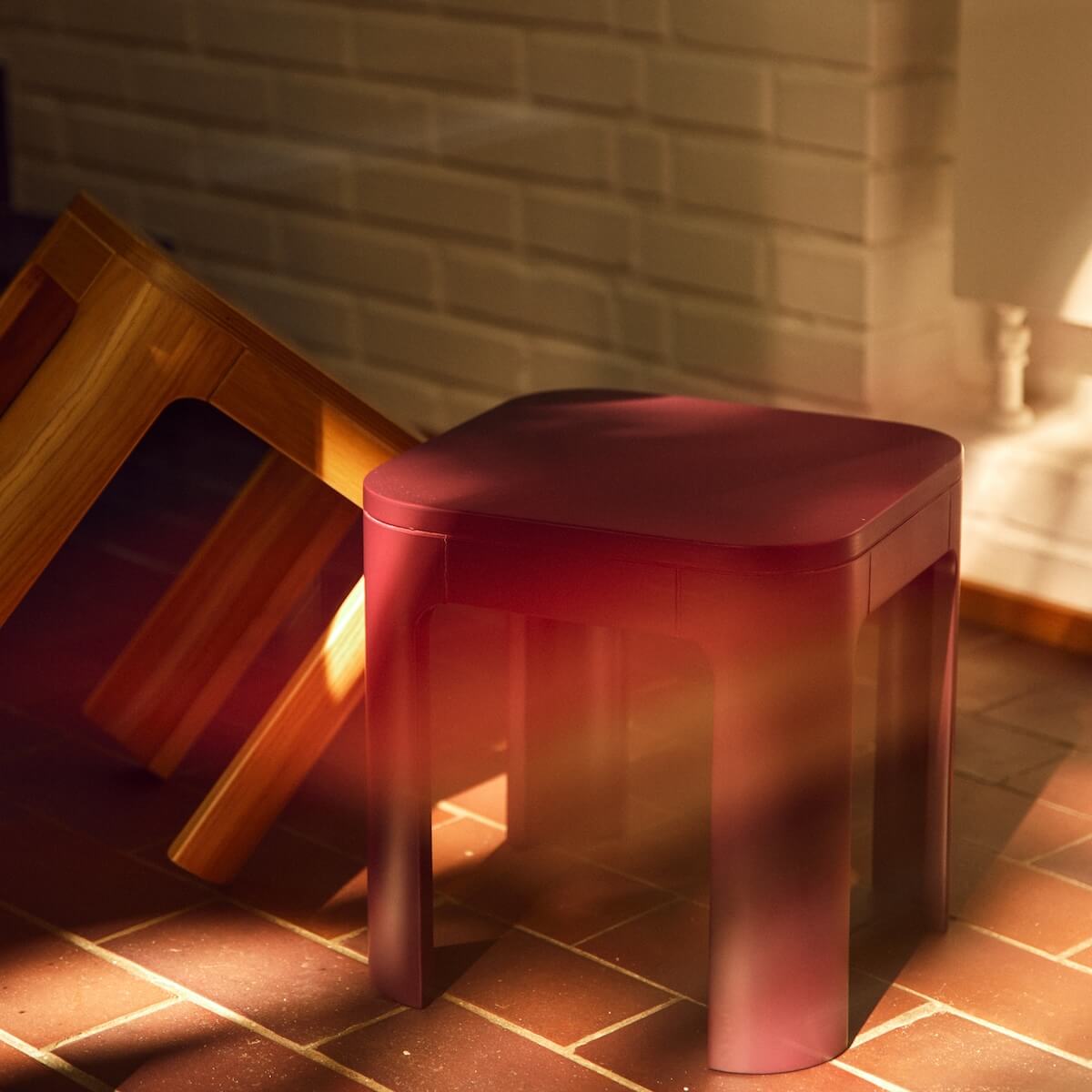 Tabouret enfant NOVA Flexa pomegranate plywood
