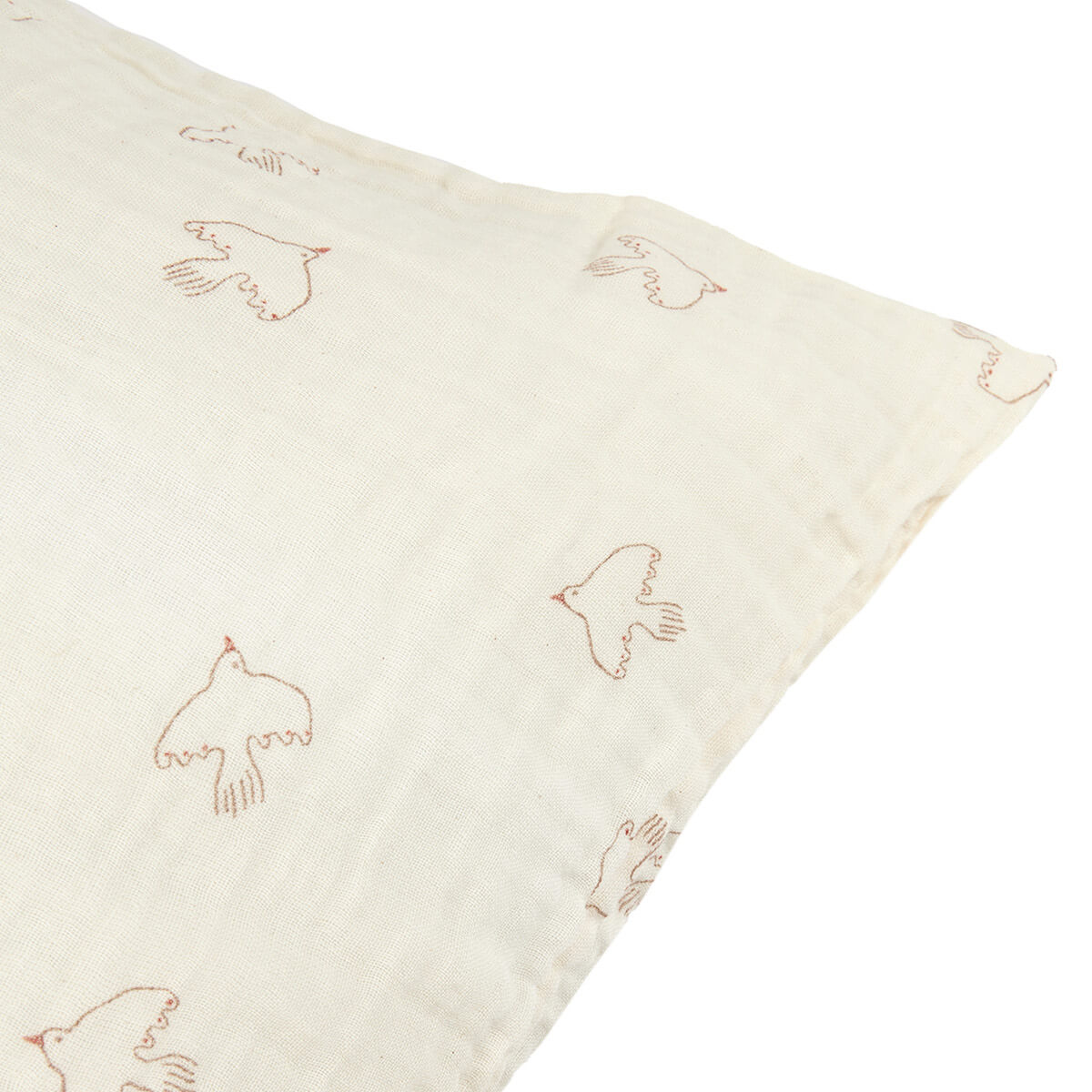 Taie d'oreiller 60x60cm WABI SABI Nobodinoz Brown Hoshi Birds