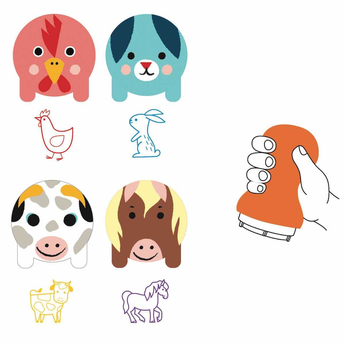 Tampons Animaux de la ferme POUR LES PETITS Djeco