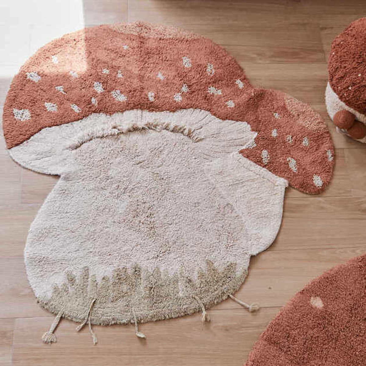 Tapis 120x120cm BOLETUS Lorena Canals Natural Olive Chestnut Ivory