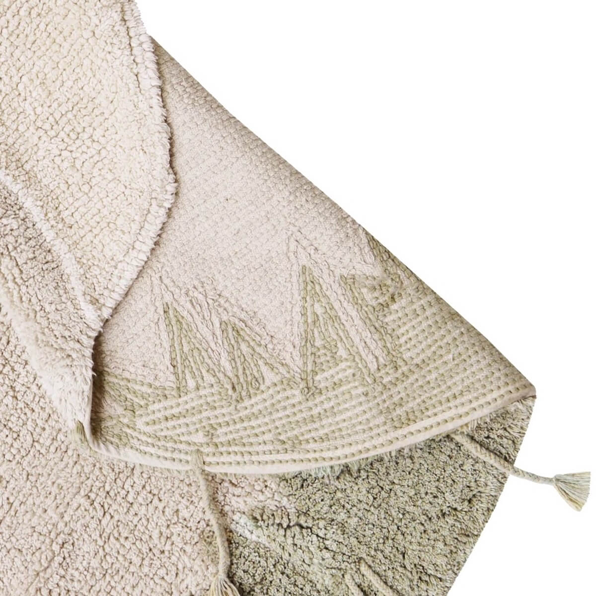 Tapis 120x120cm BOLETUS Lorena Canals Natural Olive Chestnut Ivory