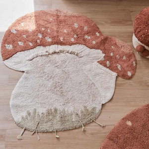 Tapis 120x120cm BOLETUS Lorena Canals Natural Olive Chestnut Ivory