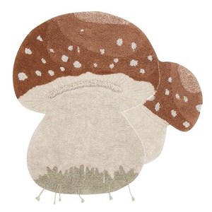 Tapis 120x120cm BOLETUS Lorena Canals Natural Olive Chestnut Ivory