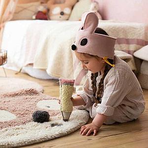 Tapis 120x120cm MISS MIGHTY MOUSE Lorena Canals