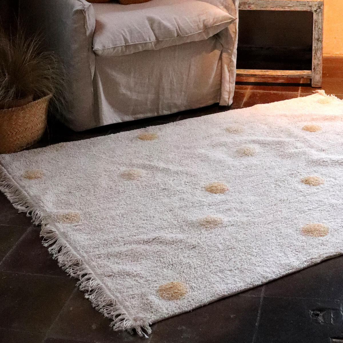 Tapis 120x160cm HIPPY DOTS Lorena Canals Natural-Honey