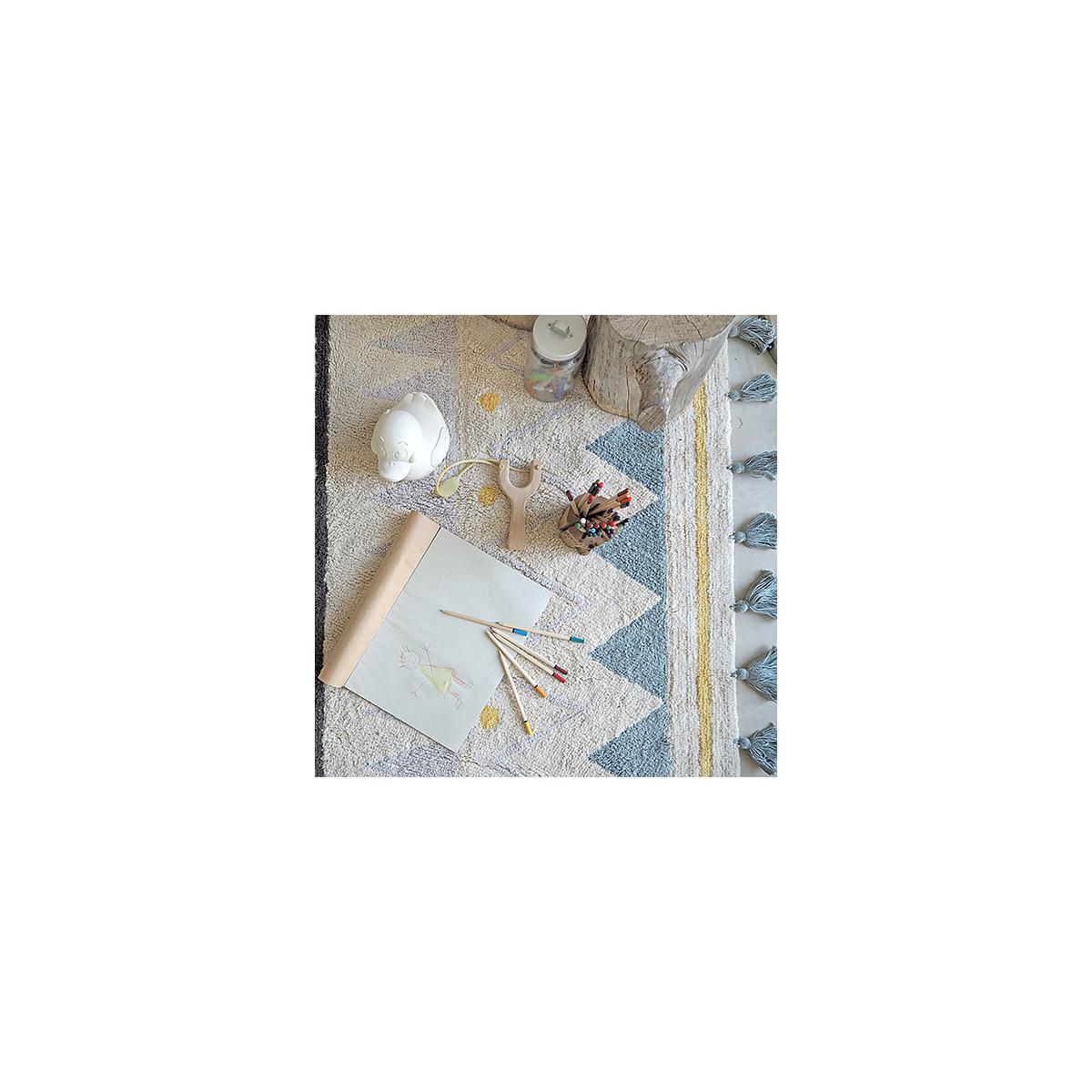 Tapis 140x200 cm AZTECA Lorena Canals natural-vintage blue