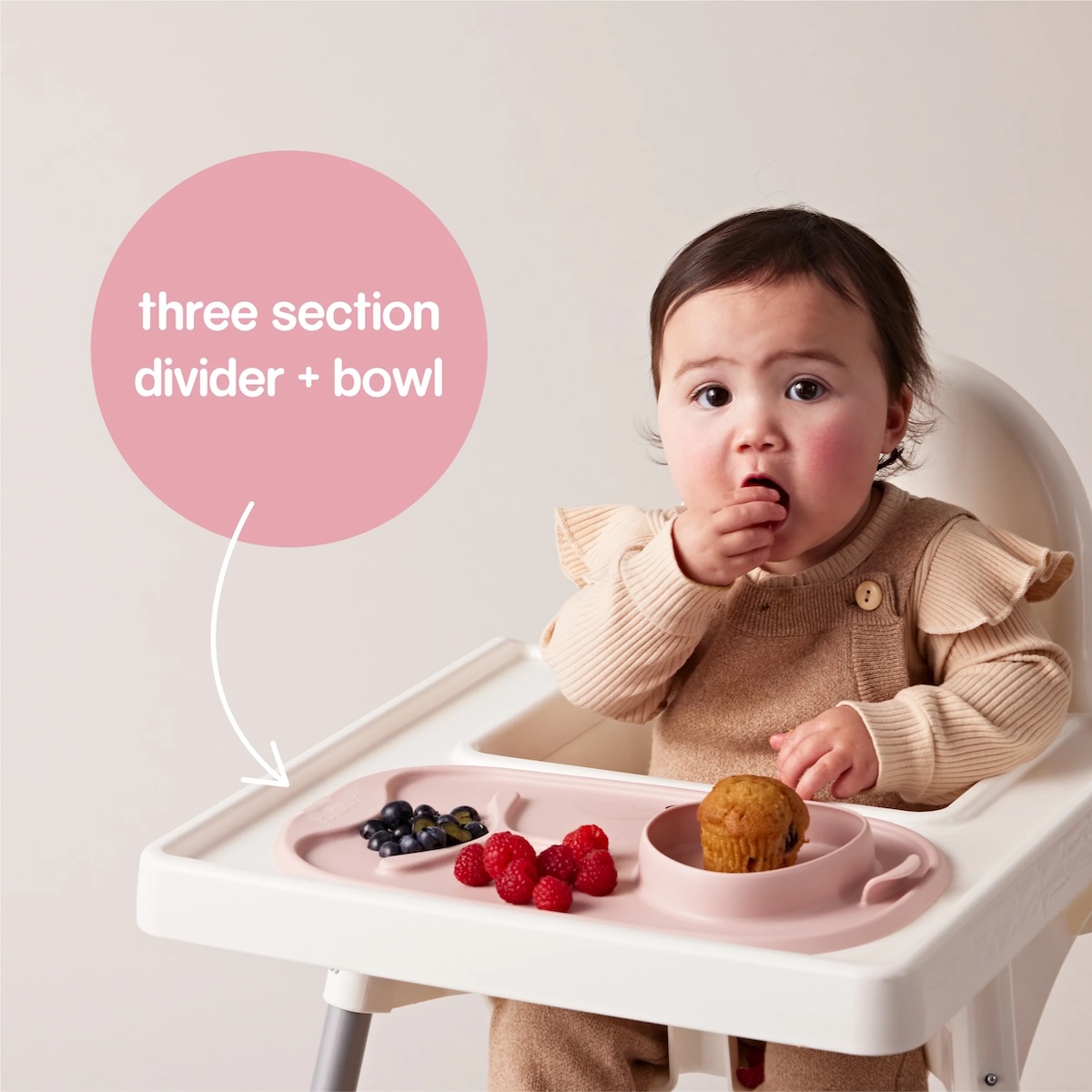 Tapis de repas en silicone Roll + Go b.box blush