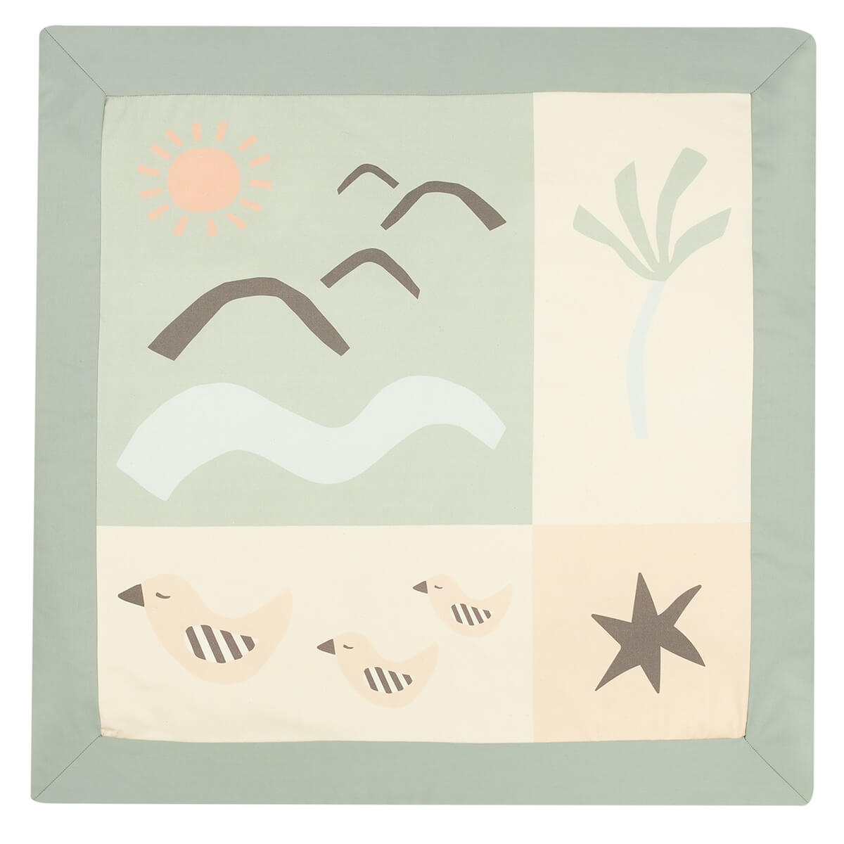 Tapis d’éveil 100x100cm PLAYGROUND Nobodinoz Birdy