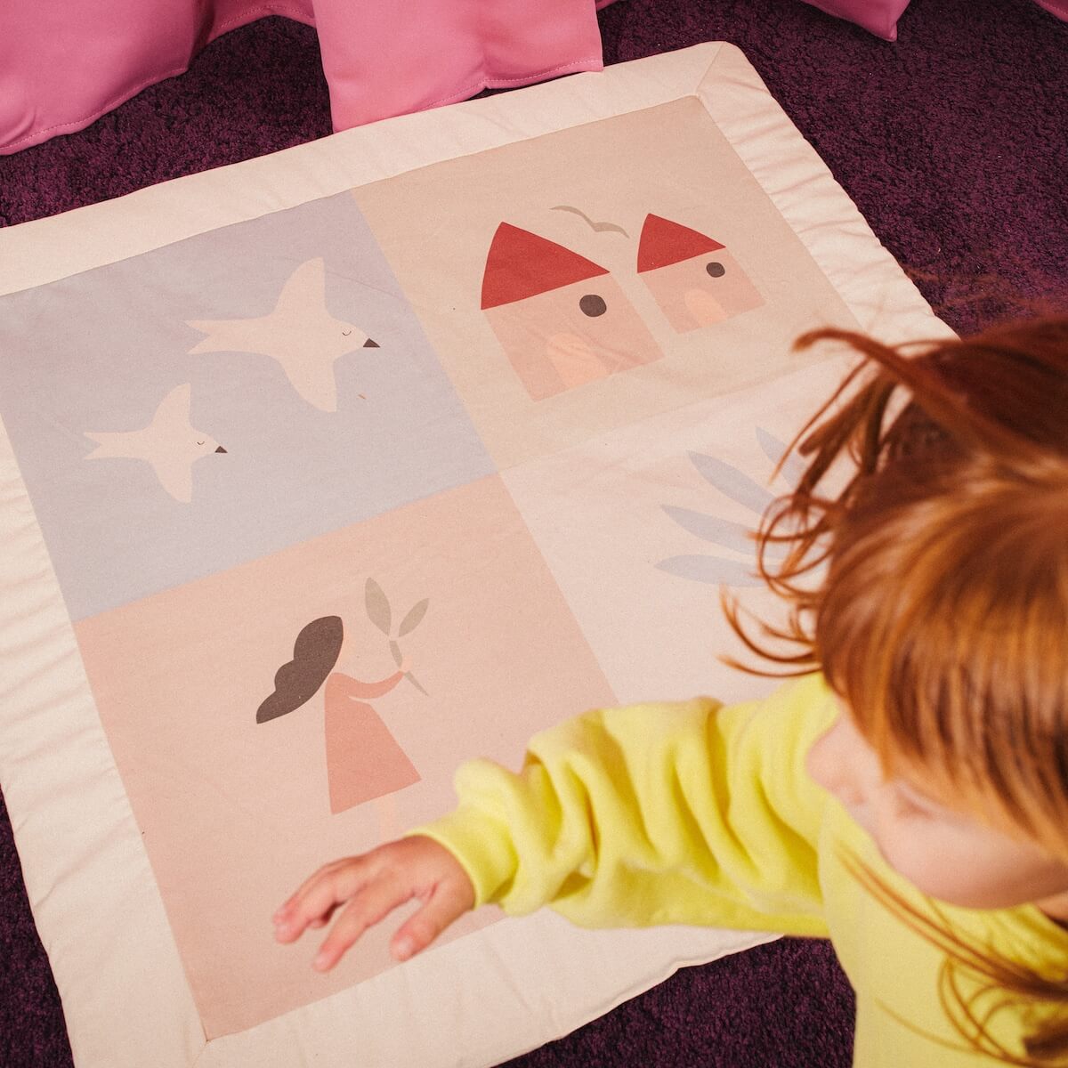 Tapis d’éveil 100x100cm PLAYGROUND Nobodinoz Sweet Home