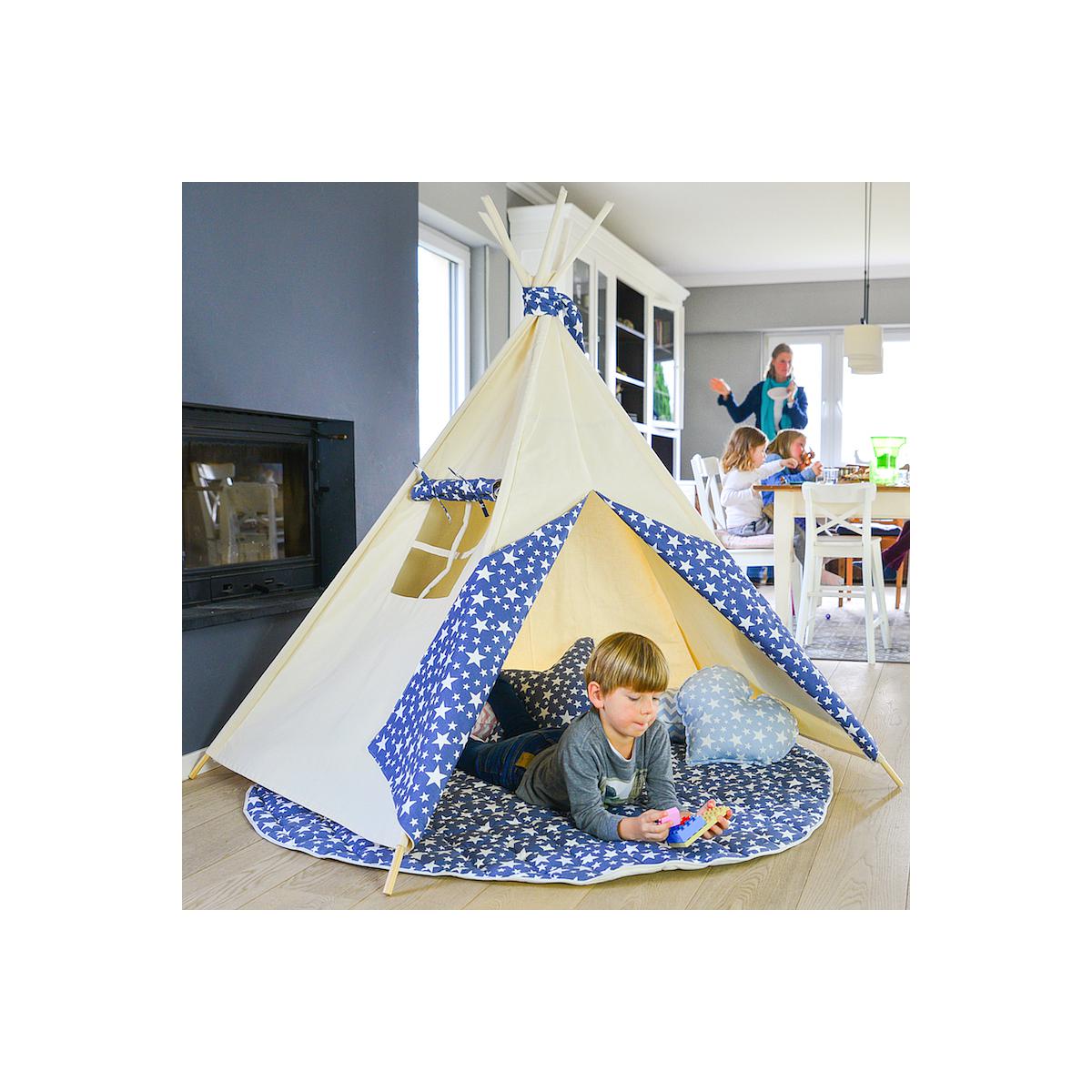 Tapis pour tipi bleu jeans