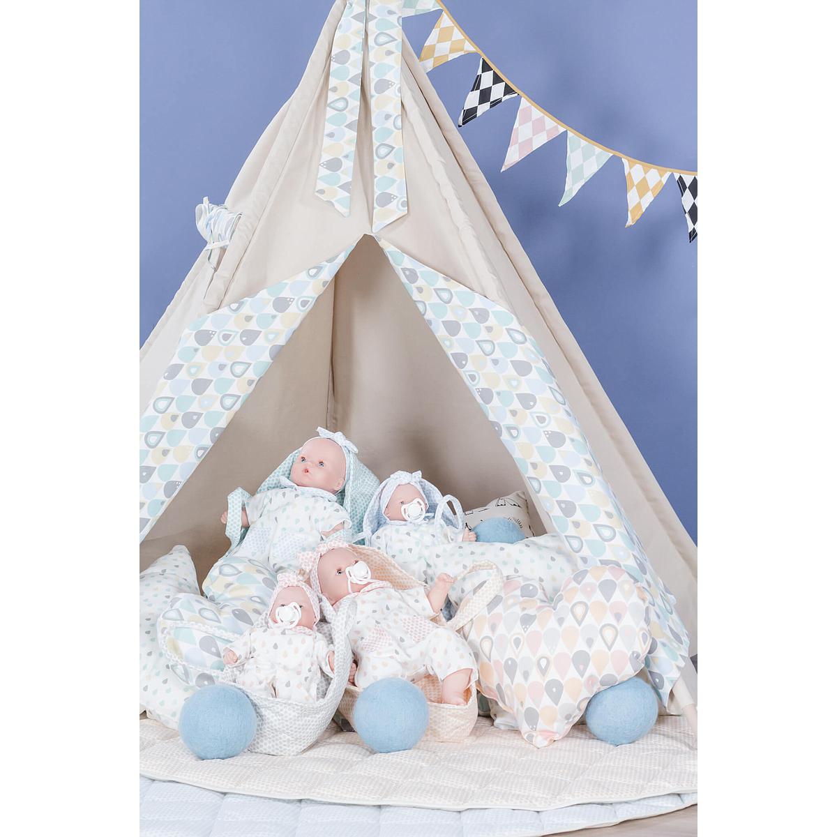 Tapis pour tipi enfant DOTS Abitare Kids bleu 