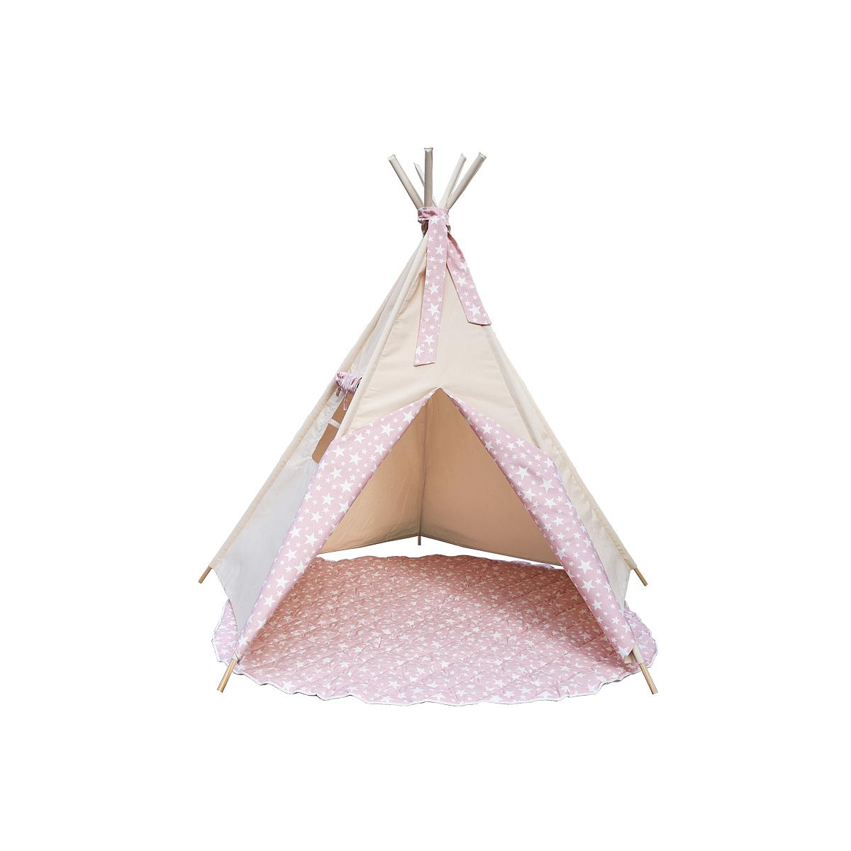 Tapis pour tipi enfant ROSE ÉTOILE Abitare Kids
