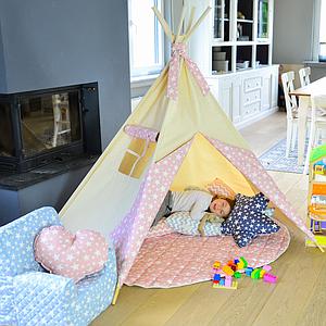 Tapis pour tipi enfant ROSE ÉTOILE Abitare Kids