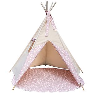 Tapis pour tipi enfant ROSE ÉTOILE Abitare Kids