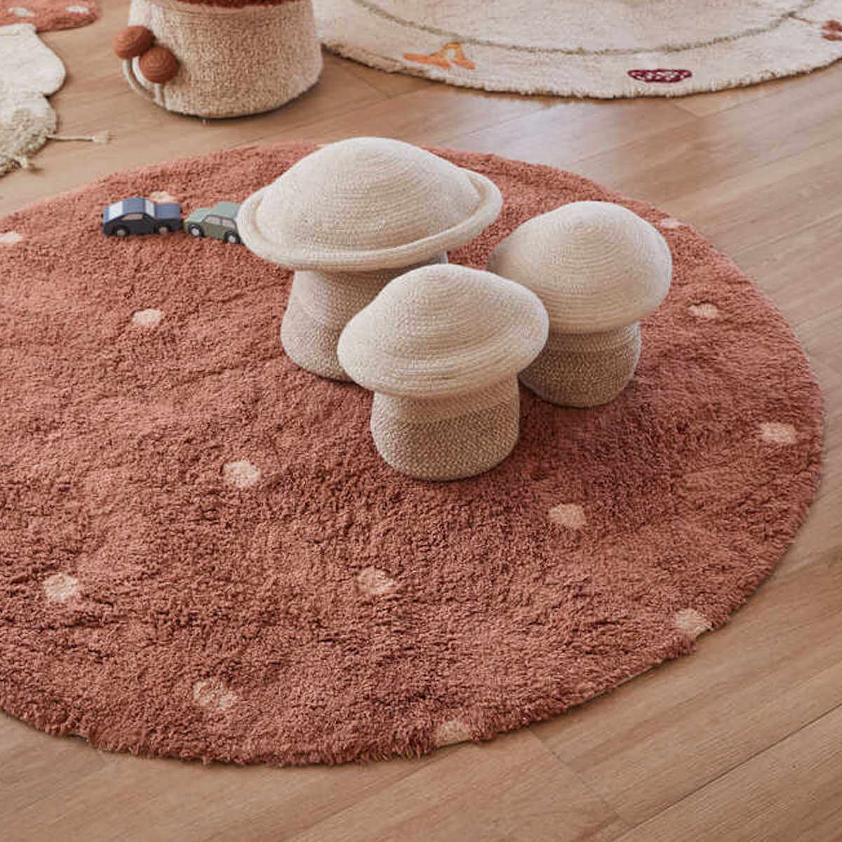 Tapis rond 140cm DOT Lorena Canals Chestnut