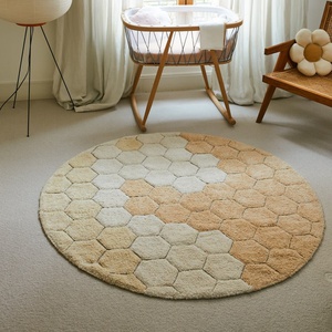 Tapis rond 140cm HONEYCOMB Lorena Canals Golden